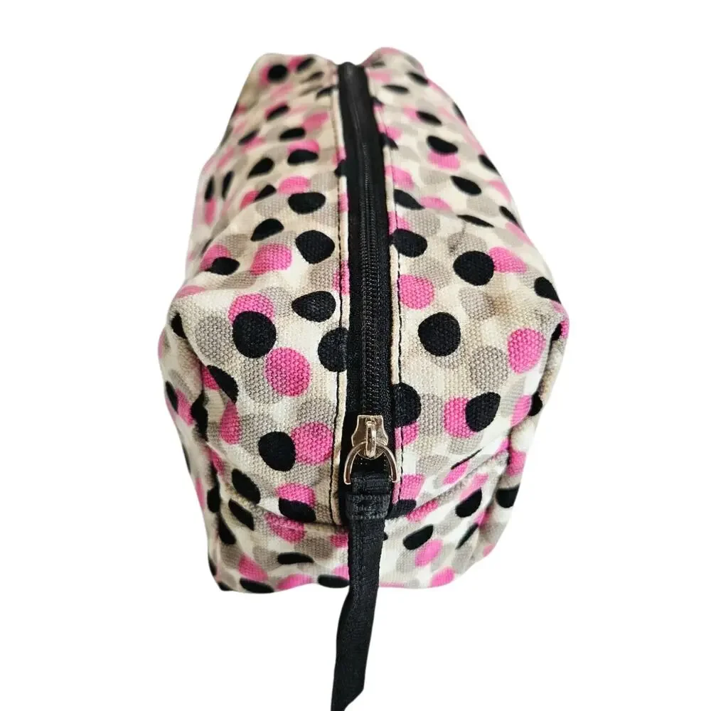 Kate Spade Black/Pink Polka Dot Makeup Bag